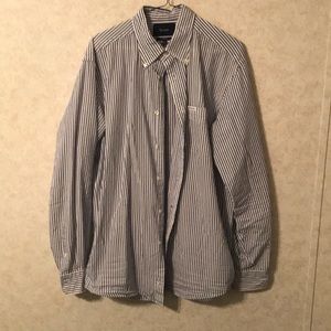 💚Faconnable Large Tall Excellent condition. Blue and White. Long sleeve